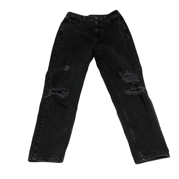 Guess Straight Leg Size 28 Distressed Black Jeans  Women's Cool Edgy Feminine - Picture 1 of 11